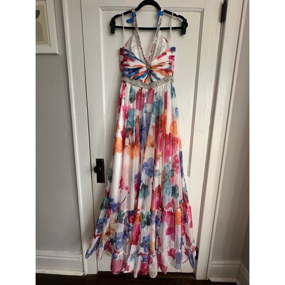 Mac Duggal 2219 Floral Gown NWT Size 4 – Beaded Straps Flawed - Picture 5 of 16